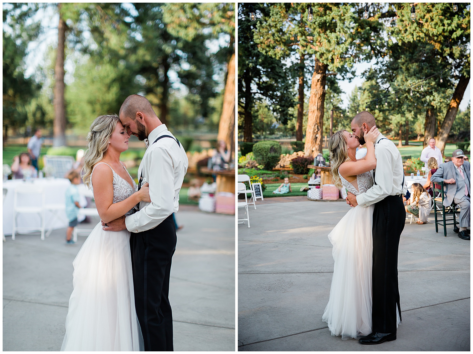 Portrait of the couple during their first dance. 