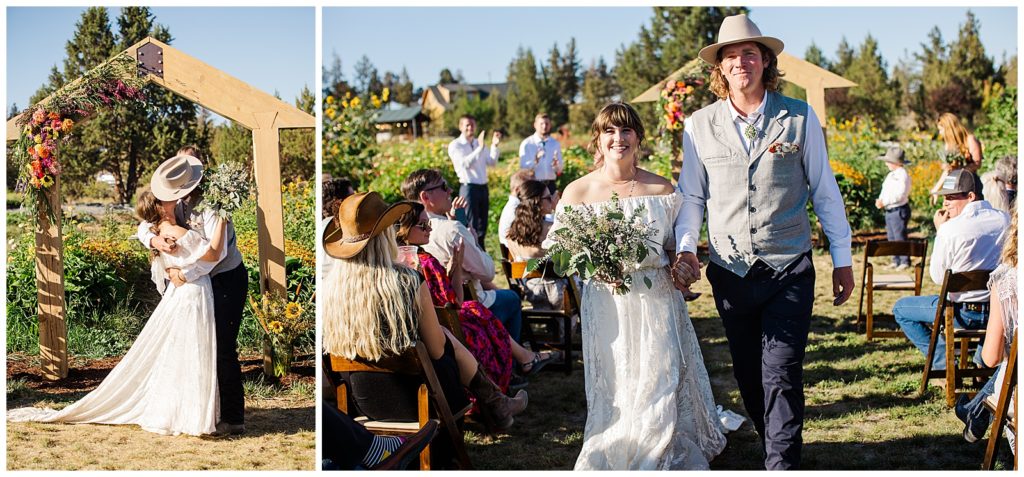 Rainshadow farm wedding ceremony